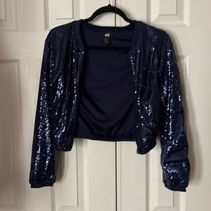 Navy sequin party jacket
